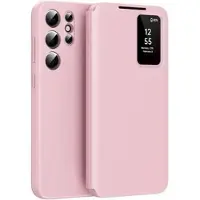 Mtp Products Samsung Galaxy S25 Ultra Smart Clear View Flip-etui med kortspor - Rosa