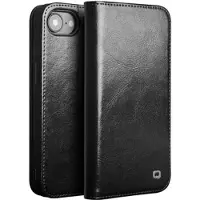 Qialino iPhone 16e/17e Classic Lommebok-deksel I Lær - Svart