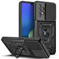 Mtp Products Samsung Galaxy A13 Hybrid-deksel med Roterende Ring med Kameraskjold - Svart