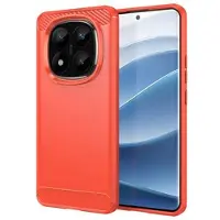 Mtp Products Xiaomi Redmi Note 14 Pro+ 5G Børstet TPU Deksel - Karbonfiber - Rød