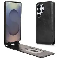 Mtp Products Samsung Galaxy S25 Ultra Vertikalt Flip-Deksel med Kortlomme - Svart