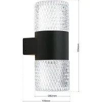 Orion Utendørs vegglampe Mondo, svart, høyde 20,4 cm, aluminium, 2 lyskilder.