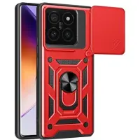 Mtp Products Xiaomi 14T Pro Hybrid-deksel med Roterende Ring med Kameraskjold - Rød