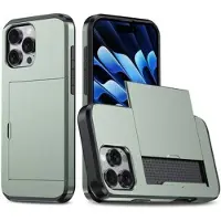 Mtp Products iPhone 16 Pro Hybrid-deksel med Skyvekortspor - Army Grøn