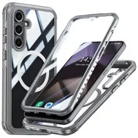 Mtp Products Samsung Galaxy S24 FE Magnetisk-deksel med Beskyttelsesglass - MagSafe-kompatibel - Grå