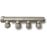 Pettinaroli fordelerrør messing TEA 4 x 15 mm afgrening, BI-504AT