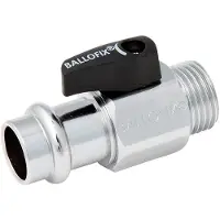 Broen Ballofix med håndtag nippel/pres 1/2 x 15 mm