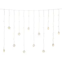 Konstsmide Gardinlenke 12 snøkrystaller LED 140 cm