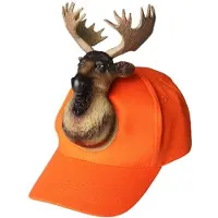 Acces Cap med elg - oransje / cap med dyremotiv / cap 3D-figur / morsom cap jakt- og festivalcap