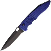 Piranha Knives Auto Predator Button Lock Blue