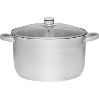 Maku Basic stålgryte 10 L 28 cm med glasslokk