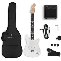 Gear4Music VISIONSTRING 3/4 Elektrisk Gitarpakke Hvit