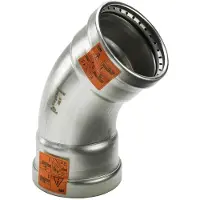 Viega Inox bøjning 45 grader 76,1mm INOX, rustfri stål muffe / muffel, SC-Contur