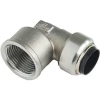 Roth vinkel 90° 22 mm x 3/4 muffe rustfri stål