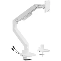 Dutzo Skjermholder for 1 skjerm (opptil 49") - Heavy Duty med USB A & C-porter - Hvit