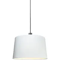 QAZQA Moderne pendellampe svart med skjerm 45 cm hvit - Combi 1