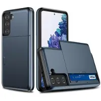 Mtp Products Samsung Galaxy S21 FE 5G Hybrid-deksel med Skyvekortspor - Mørkeblå