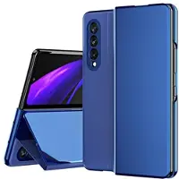 Mtp Products Luxury Series Mirror View Samsung Galaxy Z Fold3 5G Flip-deksel - Blå