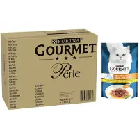 Gourmet Megapakke Perle 96 x 85 g - Ørret, Kalkun, And, Vilt