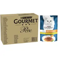 Gourmet Megapakke Perle 96 x 85 g - Storfe, Kylling, Laks, Tunfisk