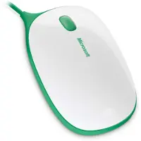 Microsoft Express Mouse - Mus - høyre- og venstrehåndet - optisk - 3 knapper - kablet - USB - hvit, grønn