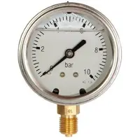 Erik Faergemann Manometer ø100, ned, 1/2, 0-16 bar rustfrit hus m/glycerin