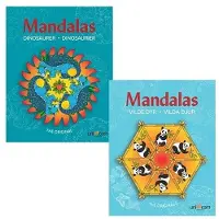 Forlaget Unicorn Mandalas malehefter - Ville dyr & dinosaurer - 2 stk. | Språk: Dansk