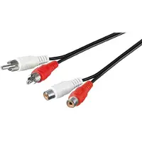 Wentronic goobay - Video/lyd-forlengelseskabel - RCA x 2 hunn til RCA x 2 hann - 5 m - skjermet