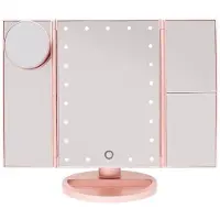 Uniq Hollywood trifold make up spejl - rose gold