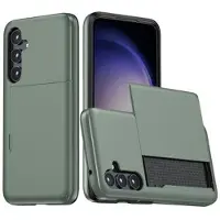 Mtp Products Samsung Galaxy S25 Hybrid-deksel med Skyvekortspor - Army Grøn