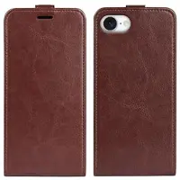 Mtp Products iPhone 16e/17e Vertikalt Flip-Deksel med Kortlomme - Brun