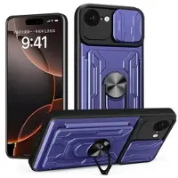 Mtp Products iPhone 16e/17e Hybrid-deksel med Roterende Ring med Kameraskjold - Blå