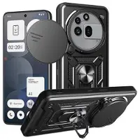 Mtp Products Nothing Phone (3a) Pro Hybrid-deksel med Roterende Ring med Kameraskjold - Svart