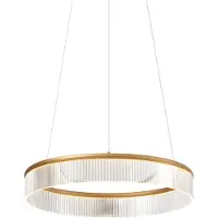 QAZQA Moderne pendellampe messing 59 cm inkl. LED 3-trinns dimbar - Anello Chandelier
