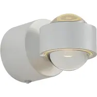 QAZQA Design vegglampe hvit inkl. LED IP44 - Lens