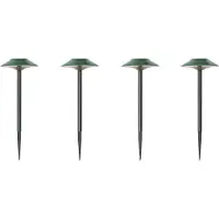 QAZQA Sett med 4 grønne spotlights inkl. LED IP44 Solar - Mushroom