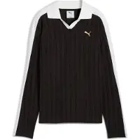 Puma T7 Relaxed Long Sleeve Polo Women, Clothing, Black, L