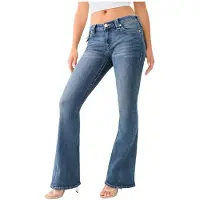 True Religion Joey Low Rise Flare Flap Jeans blå