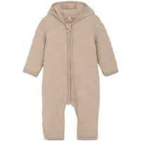 Huttelihut Vårdress - Ullfleece - Camel Melert m. Ører - - 1 år (80) - Vårdress