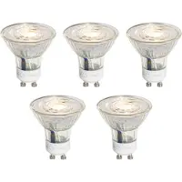 LUEDD Sett med 5 GU10 50mm 3-trinns dimbar i Kelvin LED-pærer Klar 4,9W 450 lm 2000-2700K