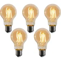 LUEDD Sett med 5 E27 dimbare LED-pærer A60 gull 4W 420 lm 2200K