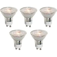 LUEDD Sett med 5 GU10 50mm LED-pærer Klar 4,5W 360 lm 2700K