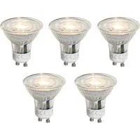 LUEDD Sett med 5 dimbare GU10 50mm LED-pærer klare 4,9W 500 lm 2700K