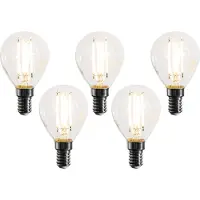LUEDD Sett med 5 E14 dimbare LED-filamentpærer G45 Klar 4W 470 lm 2700K