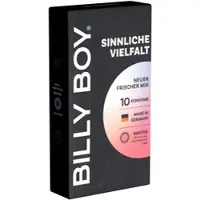 Billy boy Condoms Sensual Variety 10 Pack Wide Fit 56mm with Gentle Colors and Ribbed Condoms Pack of 10