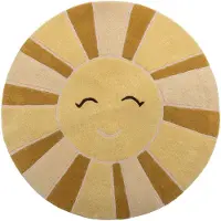 Bloomingville MINI Sun gulvteppe, gul, ull
