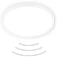 Briloner LED-taklampe Move, sensor, Ø 42 cm, IP44, hvit, 4000K