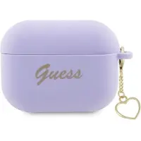 GUESS GUAP2LSCHSU AirPods Pro 2-deksel lilla/lilla Silikon Charm Heart Collection