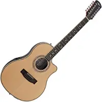 Gear4Music 12-strengs elektroakustisk Roundback Gitar fra Natural