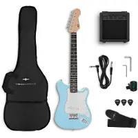 Gear4Music VISIONSTRING 3/4 Elektrisk Gitarpakke Blå